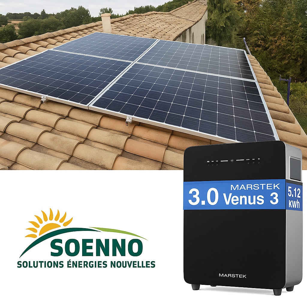 Soenno Offre ECO ++ PV 3kWc et batterie de stockage 5 Kw, fourniture et pose 6 990 €/TTC